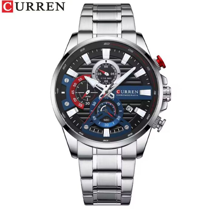 Чоловічий годинник Curren Silver-Black