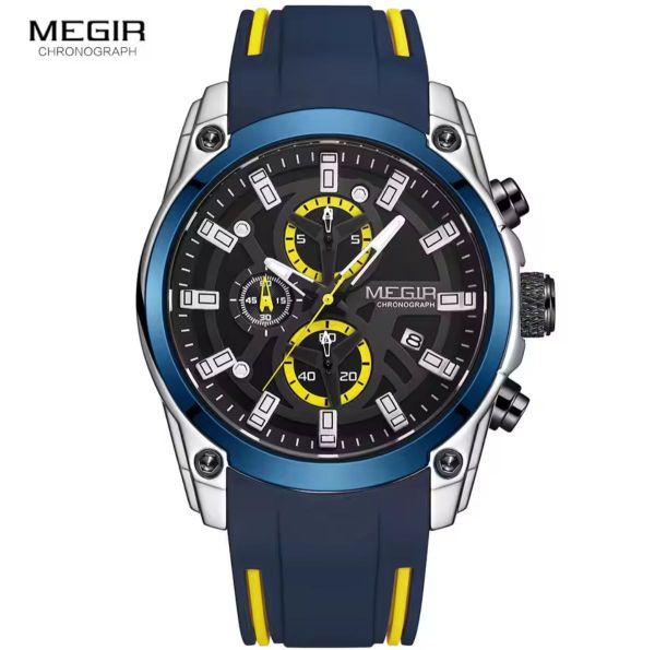 Чоловічий годинник Megir  blue yellow