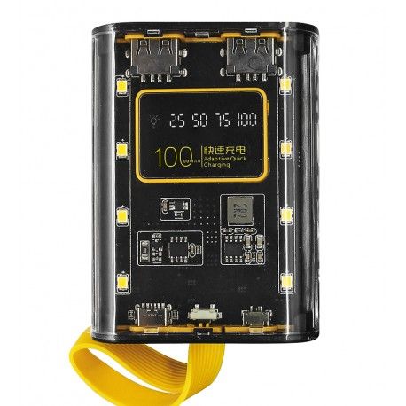 Корпус повербанка на 3*18650, (OUT:2USB, In: Micro-USB + Type-C)