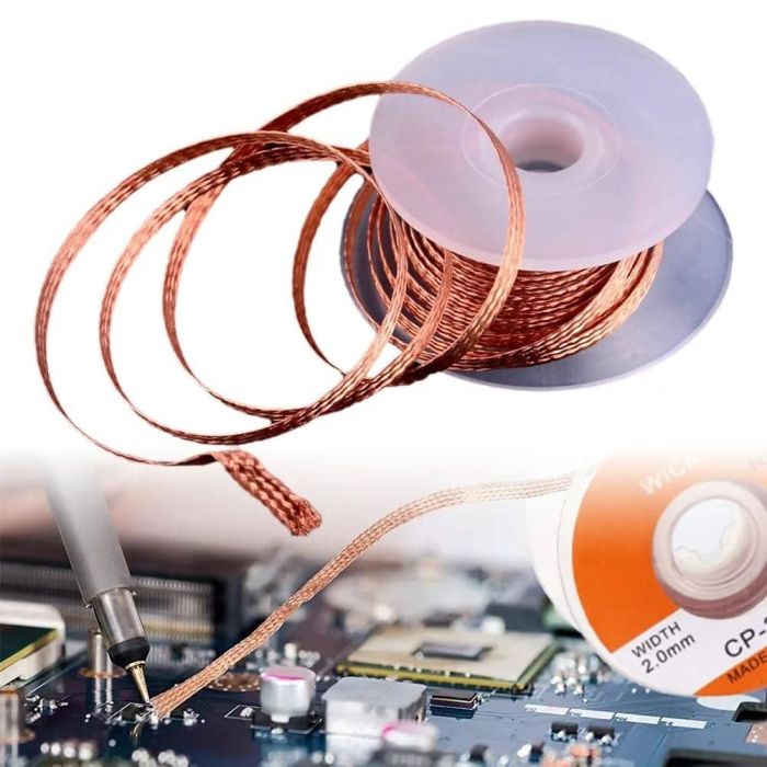 Мідна сітка для видалення припою 4мм*1м з флюсом (демонтажна стрічка для паяння)