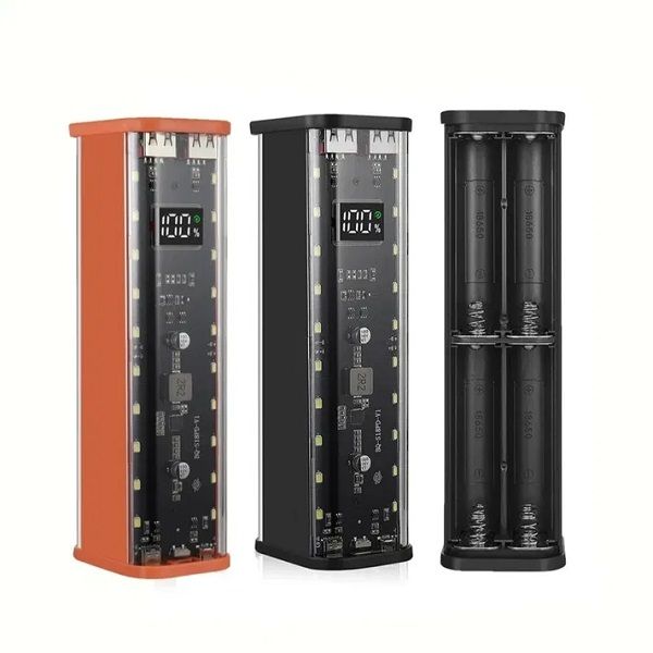 Корпус повербанка 22,5 на 8 акумуляторов 18650 Black чорний