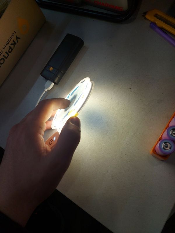 3м LED стрічка з USB 5V 8W COB  5000K (натуральний колір Тепла с Холодним білим) для повербанка або USB адаптера