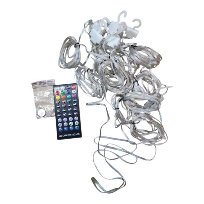 Гірлянда розумна штора прозорий провід від USB, 3 на 2м Usb