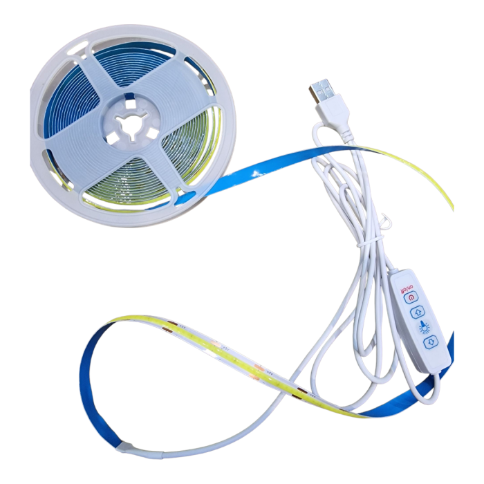 Світлодіодна стрічка USB Яскарава 5в 6000к механічна кнопка 5 метрів