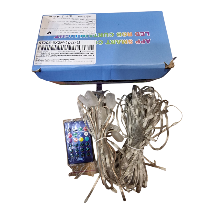 Гірлянда розумна штора прозорий провід від USB, 3 на 3м Usb розумна