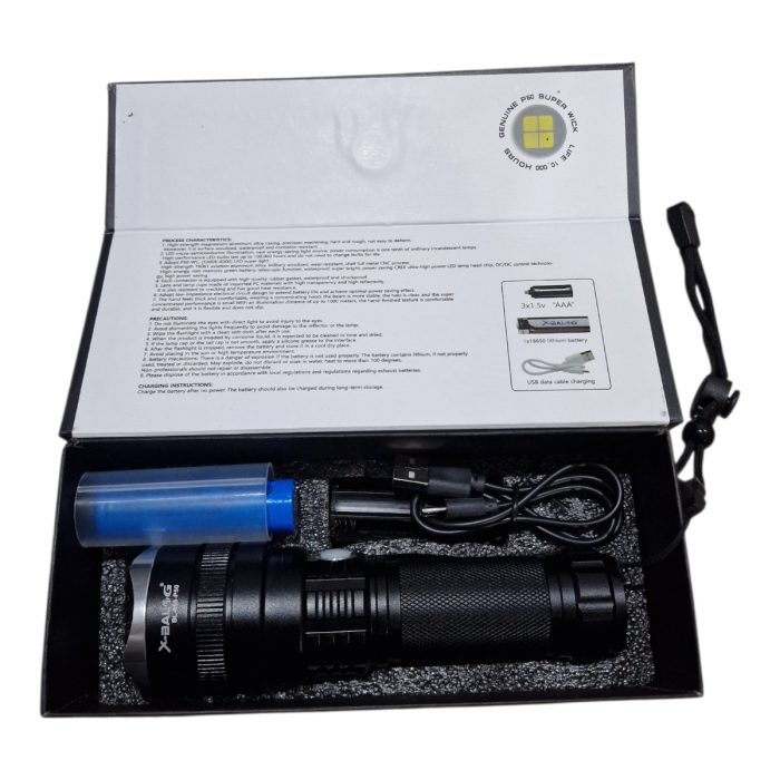 Двух режимний ручний Ліхтарик 858 Х Balog Алюміній