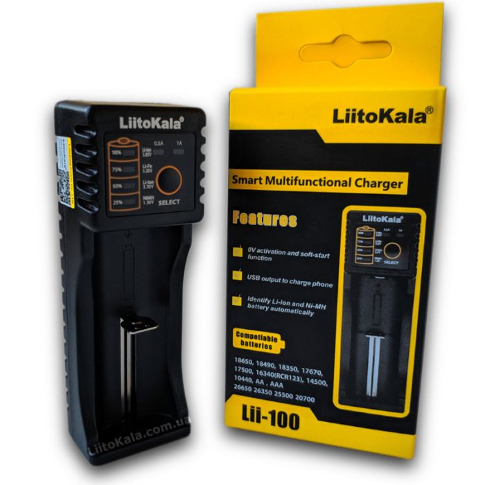 LiitoKala Lii-100 универсальное зарядное устройство 18650, 26650, АА, ААА
