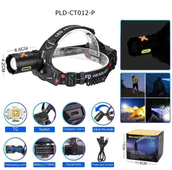 Ліхтар налобний night vision fluorescence CT012-P-TG, zoom