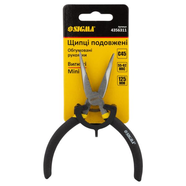 Щипці вигнуті 125мм обгумовані рукоятки Mini SIGMA
