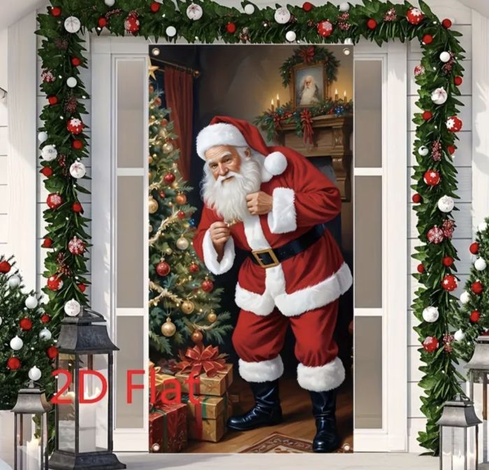 Новорічні прикраси для дому і інтер'єру Полотно тканина 1,8м на 0,9м