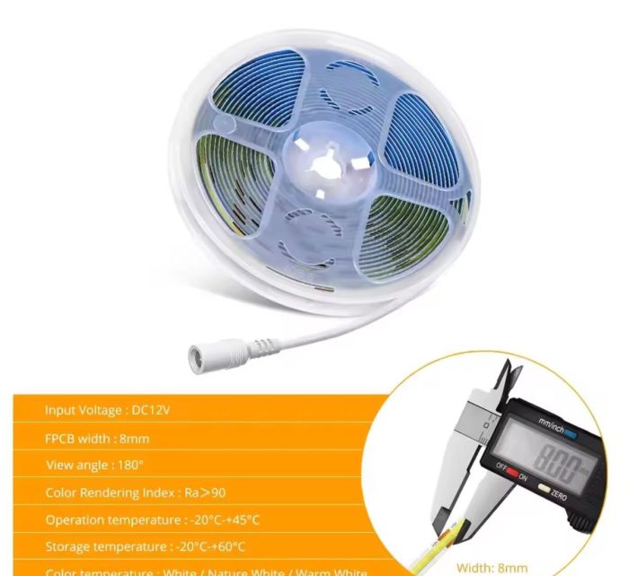 Светодиодная лента 12В 1м LLS-320WW-COB-12 очень яркая