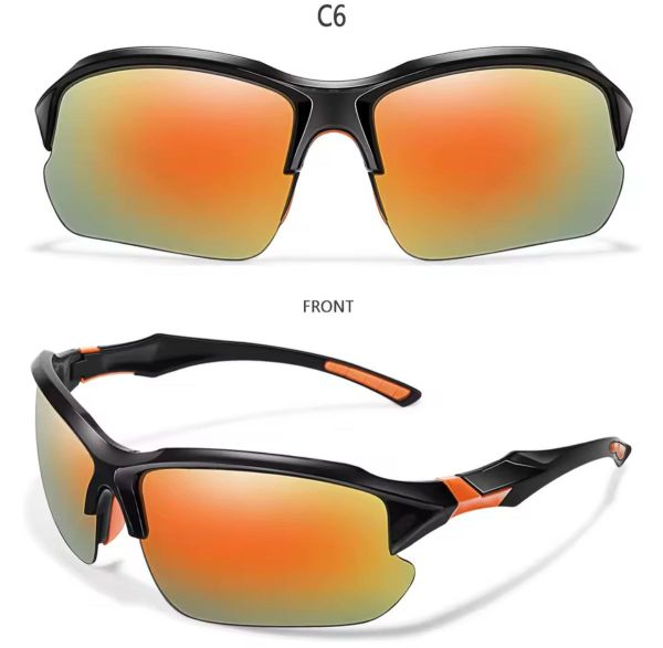 Спортивні поляризаційні окуляри для спорту black and orange