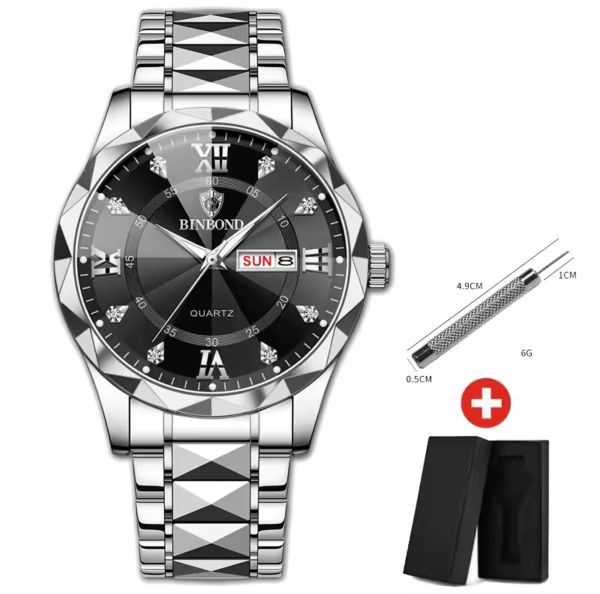BINBOND оригинальные часы для мужчин silver